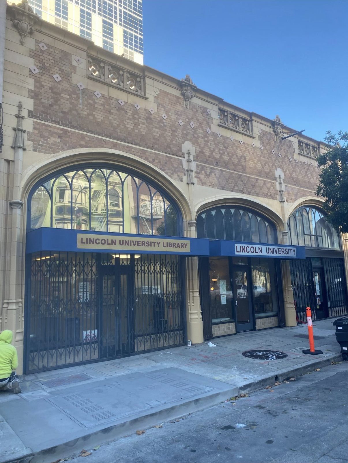 Restored Lincoln University Library façade after graffiti removal